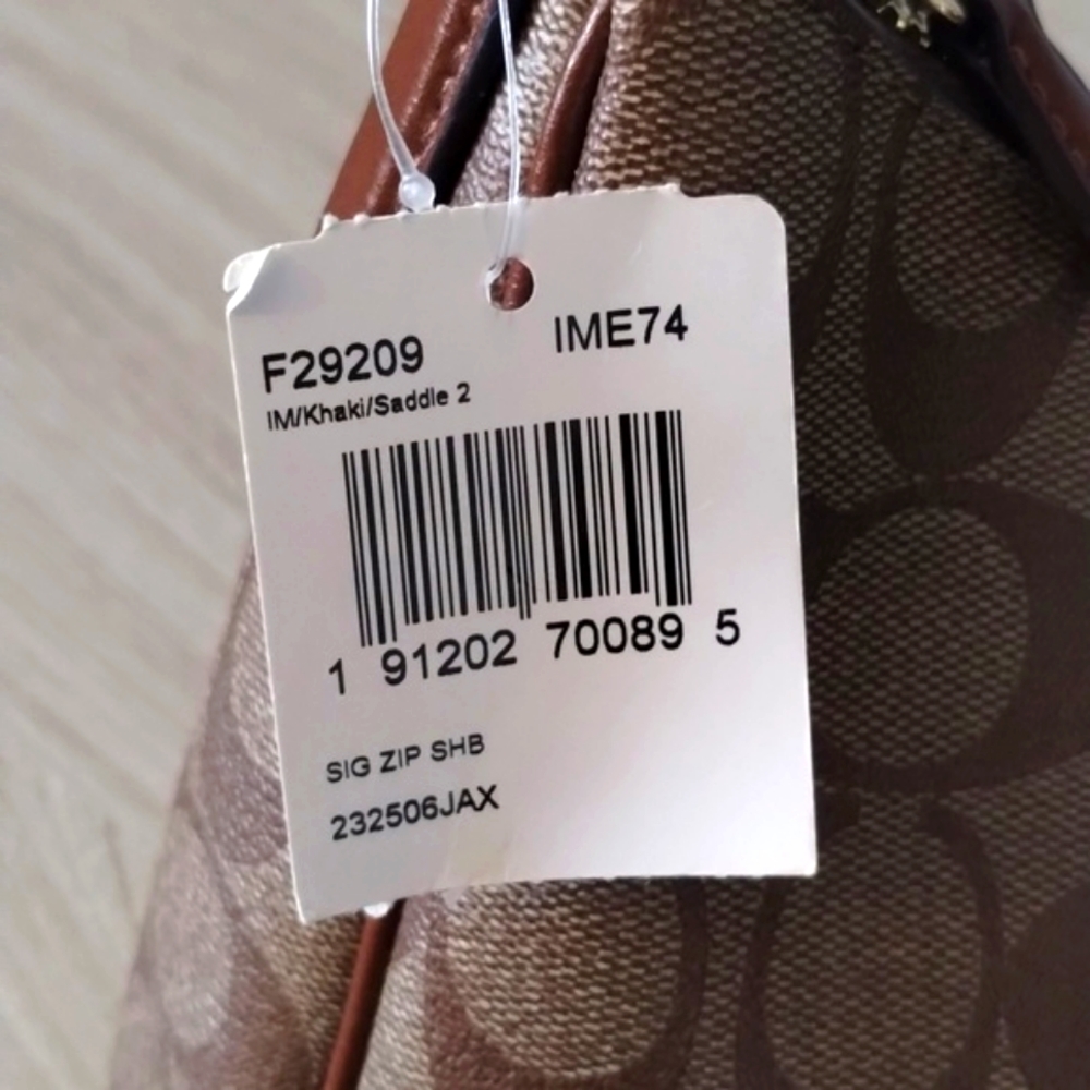 Coach Signature Saddle 2 Shoulder Bag - F20209 (Tan/Gold) 💯 AUTHENTIC - NEW!!!! - Picture 9 of 10